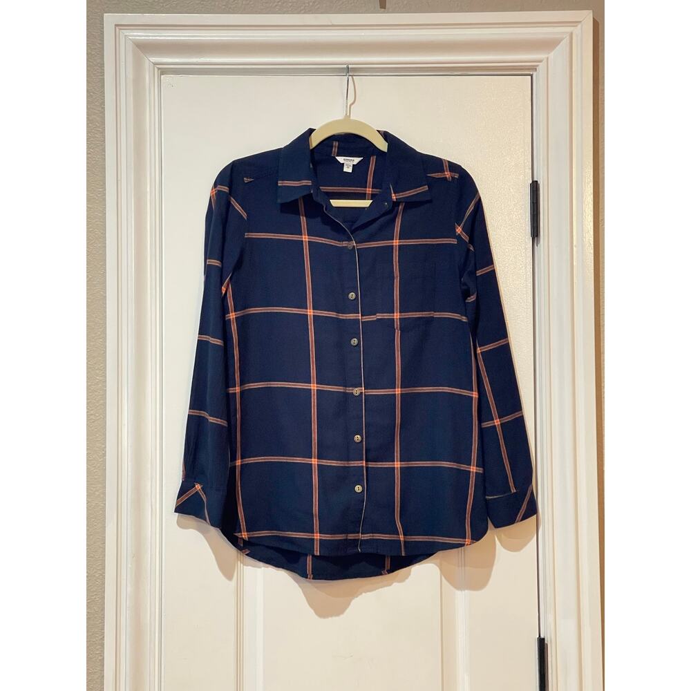 Sonoma Shirt Blue Plaid Pocket Button-Up Casual Women’s XS - Picture 3 of 5